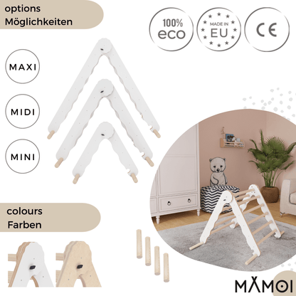 MAMOI® Modern climbing triangle | Kids climbing frame minimalist design | Yarnwood folding pikler triangle for baby 100% ECO | Made in EU-4