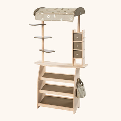 HOWA Marktstand "Lucky" aus Holz mit Markise und Tasche