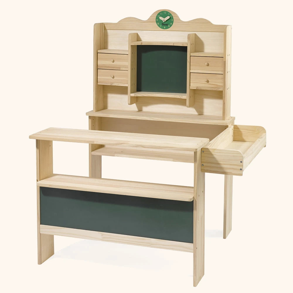 Kaufladen aus Holz "Uli" inkl. Spielkasse und 35 tlg. Kaufladenzubehör