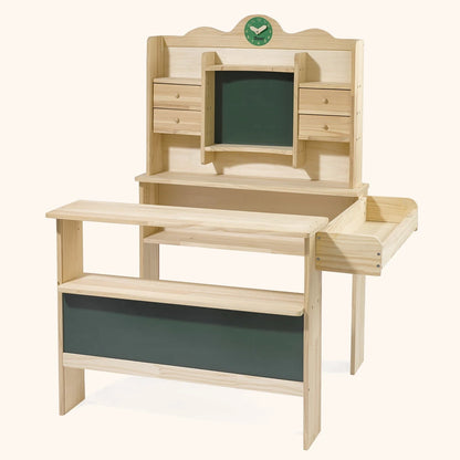 Kaufladen aus Holz "Uli" inkl. Spielkasse und 35 tlg. Kaufladenzubehör